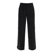 Verstelbare Twill Cargo Broek Ganni , Black , Dames