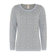 Blauwe Jacquard Gebreide Pullover Trui Skovhuus , Blue , Dames