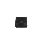 Zwarte leren schoudertas met twist-lock Dolce & Gabbana , Black , Dame...