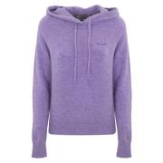 Paarse wollen blend hoodie trui MC2 Saint Barth , Purple , Dames