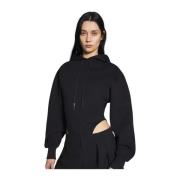 Zwarte Hoodie met body Mugler , Black , Dames