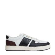 Wit Zwart Leren Sneakers Hogan , Multicolor , Heren