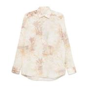 Bloemenprint overhemd met knoopsluiting Etro , Beige , Heren