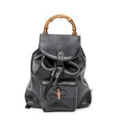 Pre-owned Leather backpacks Gucci Vintage , Black , Dames