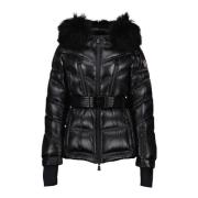 Glanzende Nylon Winterjas Bernins Moncler , Black , Dames