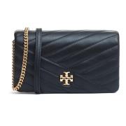 Zwarte kettingportemonnee met Pelle Tory Burch , Black , Dames