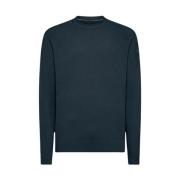 Blauwe Velvet Ronde Hals Sweater RRD , Blue , Heren