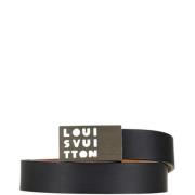 Pre-owned Leather belts Louis Vuitton Vintage , Black , Dames