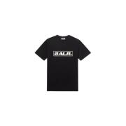 Logo Print Katoenen T-shirt Balr. , Black , Heren