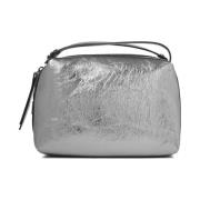 Metallic Leren Handtas Toprits Gianni Chiarini , Gray , Dames