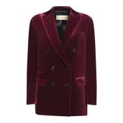 Bordeaux Velvet Jacket Aw24 Blanca Vita , Red , Dames