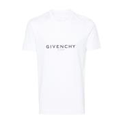 Logo Print Katoenen T-shirts en Polos Givenchy , White , Heren