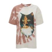 Tie Dye Katoenen T-shirt met Logo JW Anderson , Multicolor , Dames