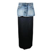 Katoenen casual rok Semicouture , Blue , Dames