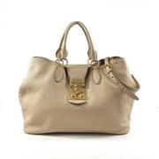 Pre-owned Leather handbags Miu Miu Pre-owned , Beige , Dames