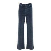 Fluwelen Geribbelde Broek Blauw Roy Roger's , Blue , Dames