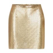 Mesh Print Mini Rok Omkeerbare Stijl Paco Rabanne , Yellow , Dames