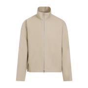 Grijze Katoenen Jas met Opstaande Kraag Jil Sander , Beige , Heren