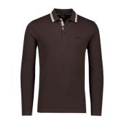 Bruine polo met lange mouwen Hugo Boss , Brown , Heren