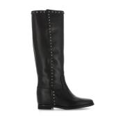 Zwarte Leren Laarzen met Studs Julie Dee , Black , Dames