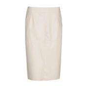 Ecru Leren-Look Pencil Rok Marie Méro , Beige , Dames