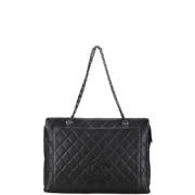 Pre-owned Leather chanel-bags Chanel Vintage , Black , Dames