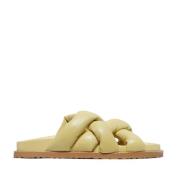 Gele leren band sandalen  Blue , Yellow , Dames