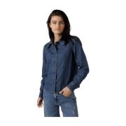 Denim Western Blouse Mid Blue Closed , Blue , Dames