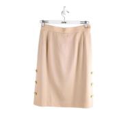 Pre-owned Wool bottoms Yves Saint Laurent Vintage , Beige , Dames