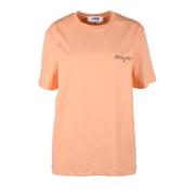 Katoenen T-shirt met Unieke Stijl Msgm , Pink , Dames