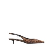 Bruine Slingback Pumps Elegante Stijl Saint Laurent , Brown , Dames