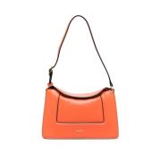 Perzik Oranje Leren Clutch Tas Wandler , Orange , Dames