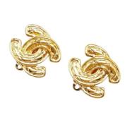 Pre-owned Fabric earrings Chanel Vintage , Yellow , Dames