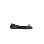 Zwarte leren ballerina schoenen met charme Chloé , Black , Dames