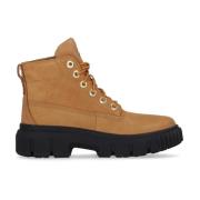 Grijsveld Leren Veterschoen Hoge Laars Timberland , Brown , Dames