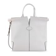 Leren Handtas met Frontaal Logopatch Tod's , Gray , Dames