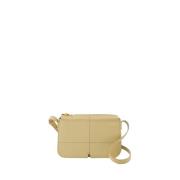 Beige Leren Crossbody Tas met Magnetische Sluiting Burberry , Beige , ...