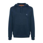 Blauwe hoodie met voorzak Boss Orange , Blue , Heren