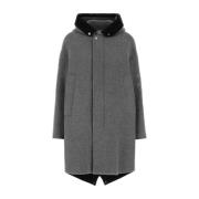 Stijlvolle Grijze Wollen Parka Jil Sander , Gray , Dames