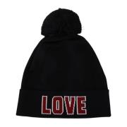 Elegante Zwarte Wollen Beanie Dolce & Gabbana , Black , Dames