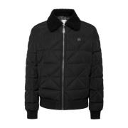 Stijlvolle Jas met Uniek Ontwerp Philipp Plein , Black , Heren