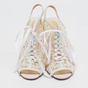 Pre-owned Lace sandals Christian Louboutin Pre-owned , White , Dames