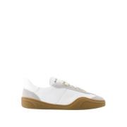 Wit/bruin leren sneakers - Ronde neus Acne Studios , White , Heren