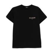 Zwarte Crew Neck T-shirts en Polos Balmain , Black , Heren