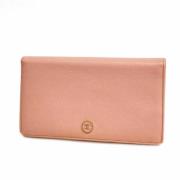 Pre-owned Leather wallets Chanel Vintage , Pink , Dames