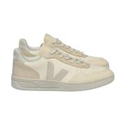 Beige Leren V-10 Sneakers Veja , Beige , Dames