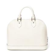 Pre-owned Leather handbags Louis Vuitton Vintage , White , Dames