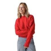 Oversized Mohair Pullover Lipstick By-Bar , Red , Dames