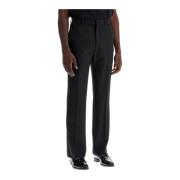 Slim Fit Wollen Cigarette Broek Casablanca , Black , Heren