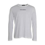 Witte Katoenen Logo Pullover Trui Dolce & Gabbana , White , Heren